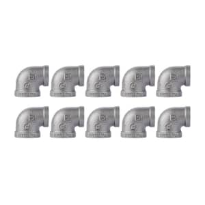 3/4 in. x 1/2 in. Black Iron 90-Degree FPT x FPT Reducing Elbow Fitting (10-Pack)