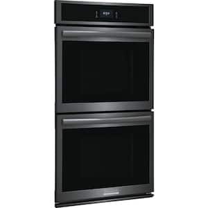 Gallery 27 in. Double Electric Built-In Wall Oven with Total Convection in Smudge-Proof Black Stainless Steel