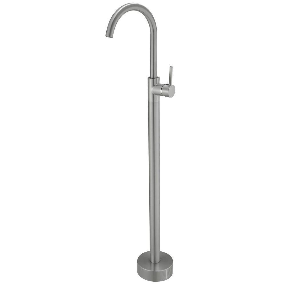 Single Handle Freestanding Tub Faucet Floor Mount Tub Filler Tub Spout Function Only Brass Mixer Tap in Brushed Nickel price history on PriceWatchPro