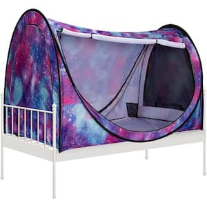 3 ft. x 6 ft. Indoor Pop-Up Privacy Bed Canopy with 4 Doors and Mosquito Mesh, Light Starry Sky Pattern