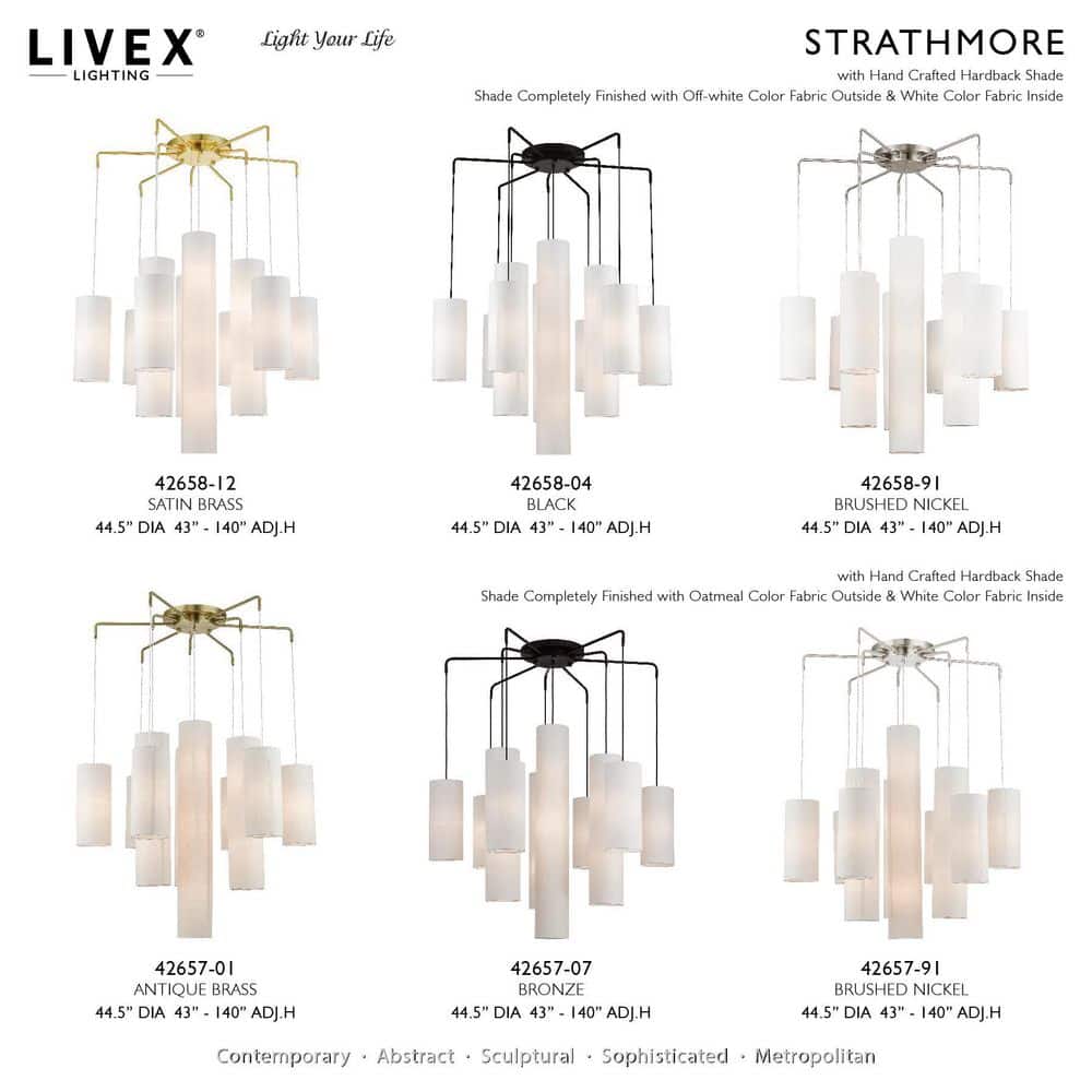Strathmore Contemporary 15-Light Tiered Chandelier in Brushed Nickel