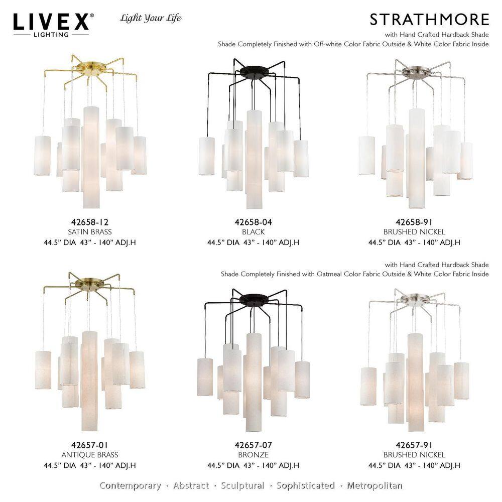Strathmore Contemporary 15-Light Tiered Chandelier in Brushed Nickel