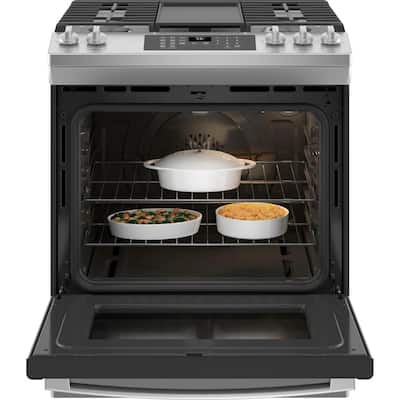 30 in. 5.6 cu. ft. Slide-In Gas Range with Self-Cleaning Convection Oven and Air Fry in Stainless Steel