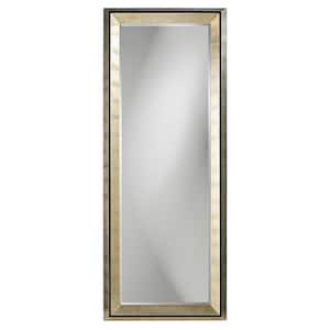 Medium Bright Silver Wood Beveled Glass Art Deco Classic Mid-Century Modern Mirror (32 in. H X 80 in. W)