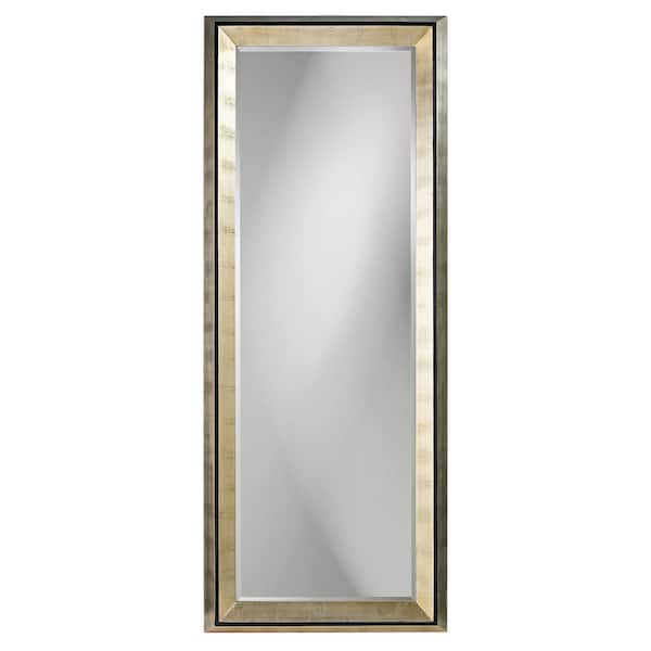 Marley Forrest Medium Bright Silver Wood Beveled Glass Art Deco Classic Mid-Century Modern Mirror (32 in. H X 80 in. W)