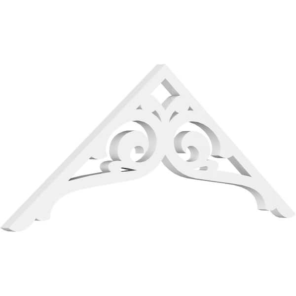 Ekena Millwork 1 in. x 36 in. x 13-1/2 in. (9/12) Pitch Bordeaux Gable Pediment Architectural Grade PVC Moulding