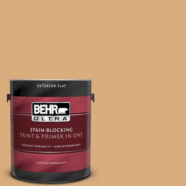 BEHR ULTRA 1 gal. #UL150-15 Cork Flat Exterior Paint and Primer in One