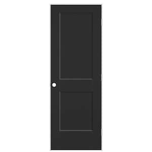 28 in. x 80 in. 2-Panel Logan Left-Hand Solid Core Jet Black Molded Composite Single Prehung Interior Door