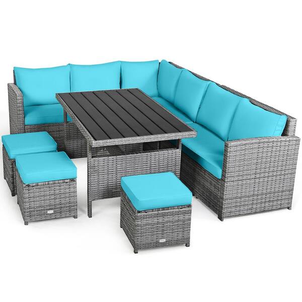 rattan sofa corner set