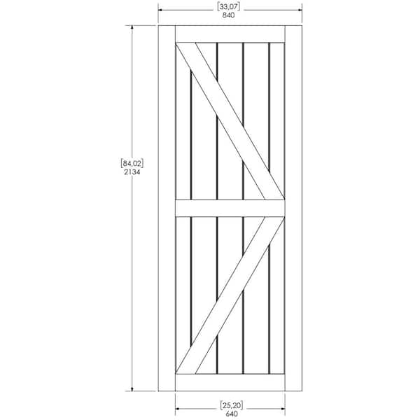 British Brace K Design 2 Panel Wood Door