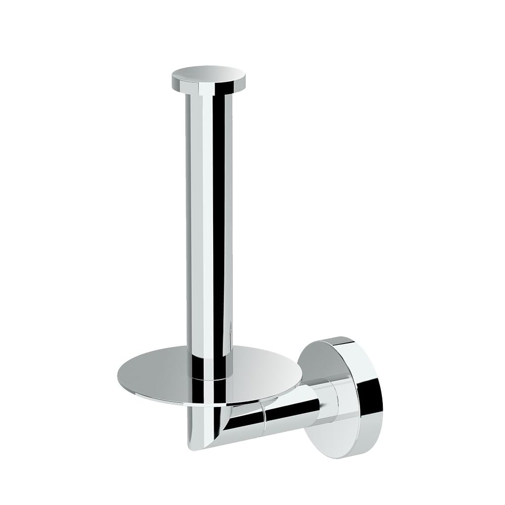 Chrome Vertical Wall Mounted Metal Toilet Paper Holder