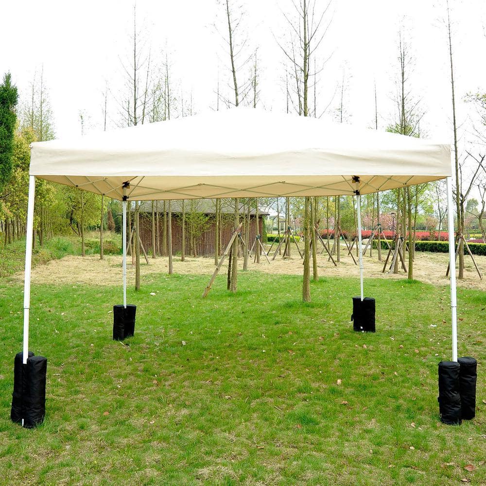 Black Heavy-Duty Polyester Canopy Weight Bags Set of 4