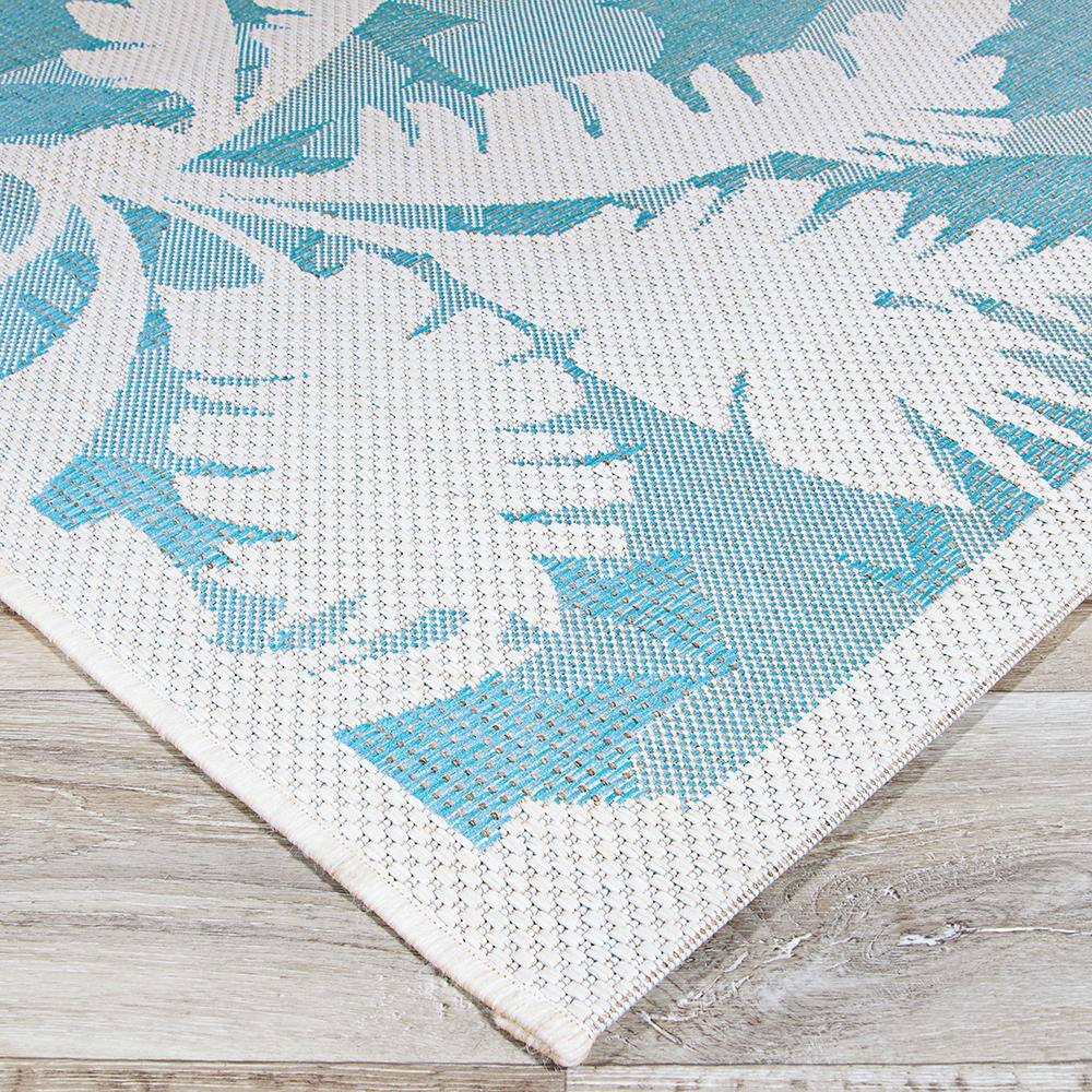 Monaco Ivory-Turquoise Synthetic 2x8 Geometric Runner Rug