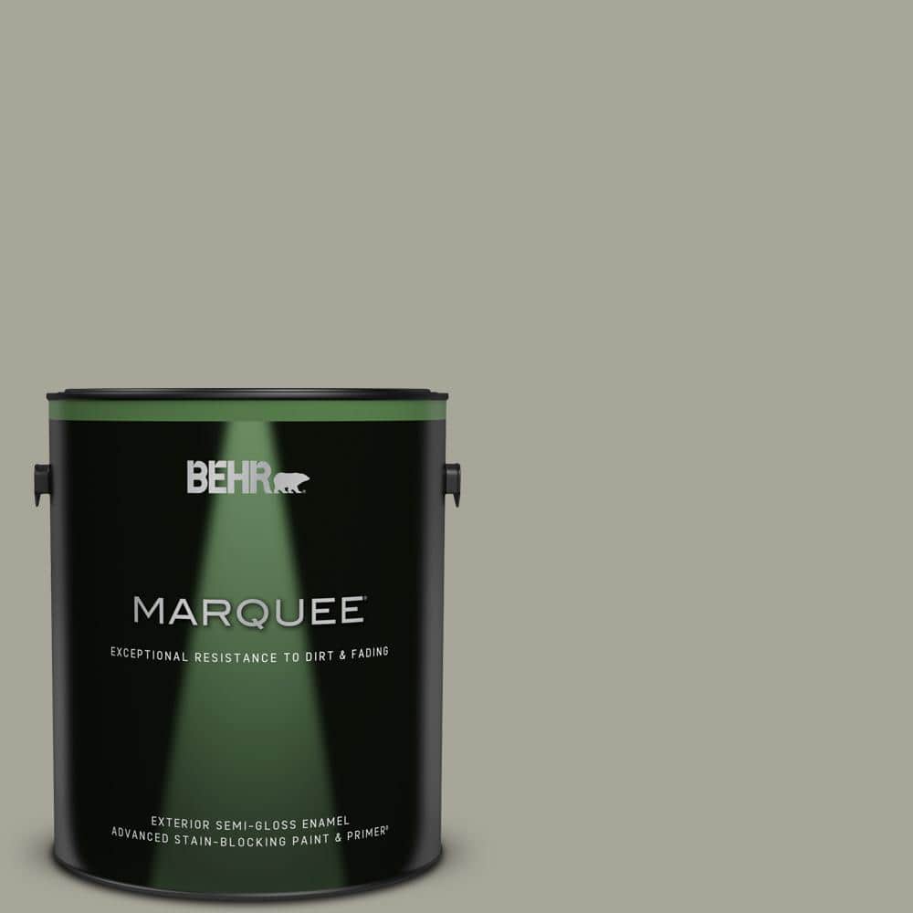 Behr Marquee 1 Gal N370 4a Historical Gray Semi Gloss Enamel Exterior Paint Primer 545401 The Home Depot