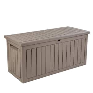 Details about   All-Weather Deck Box Storage UV Pool Shed Bin Backyard Porch 113 Gallon Brown US 