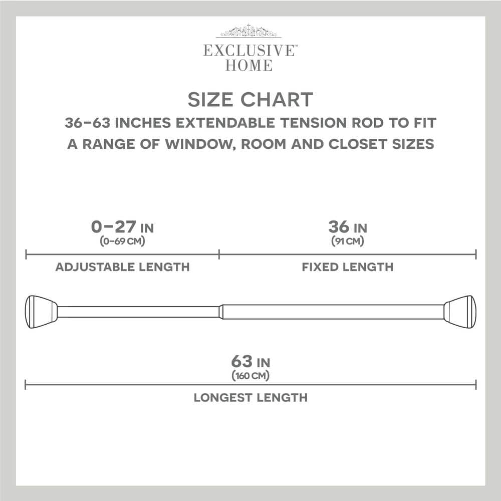 Gold Adjustable Steel Tension Rod with Rubber Grips
