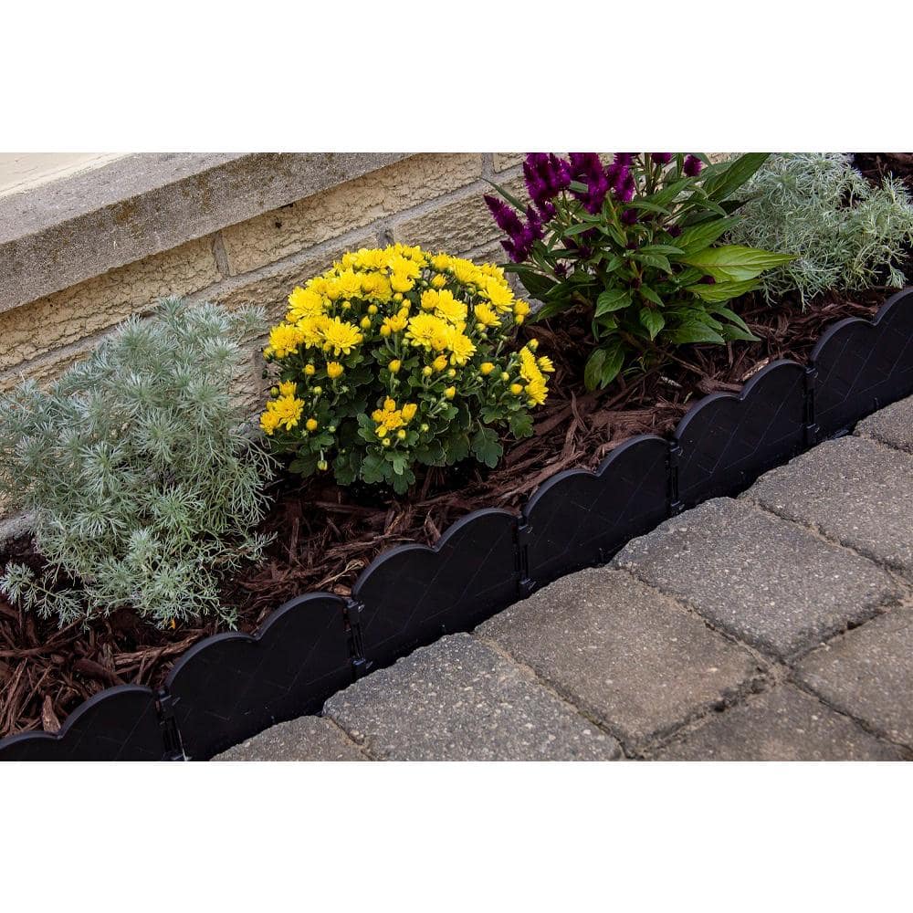 Black Interlocking Plastic Landscape Edging, 10 ft