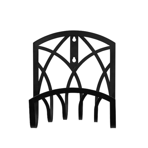 125 ft. Matte Black Steel Decorative Americana Hose Hanger Garden Hose Reel (2-Pack)
