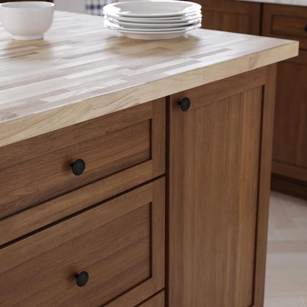 Domed Top 1-3/16 in. (31 mm) Modern Matte Black Round Cabinet Knob