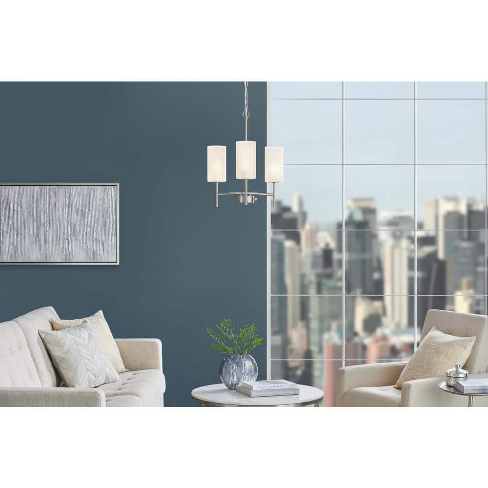 3 Light Modern Brushed Nickel Finish With Chandelier Glass Shades price history on PriceWatchPro