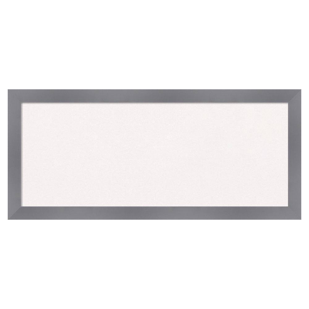 Amanti Art Edwin Grey Wood White Corkboard 32 in. x 14 in. Bulletin