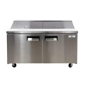 60.25 in. W 15 cu. ft. Commercial Food Prep Sandwich Table Refrigerator Cooler in Stainless Steel