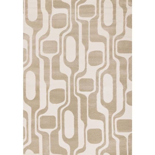 Beige  5 x 8 ft. Woven Geometric Rectangle Indoor Area Rug