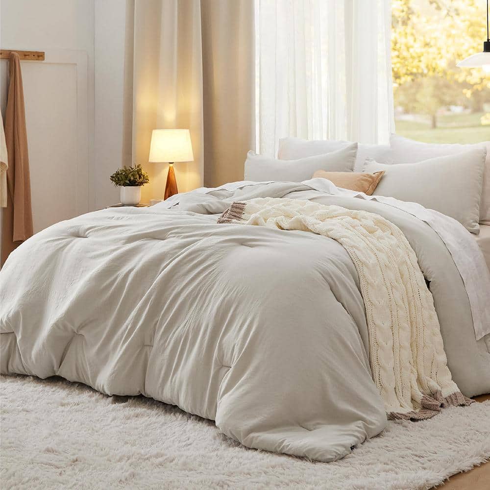 "Beige Polyester Queen(90""x90"") Comforter Set for All Seasons 3 Pieces" price history on PriceWatchPro