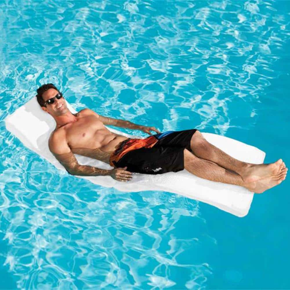 Robelle Premium Chaise White Poolside and in-Pool Swimming Pool Tanning Lounge