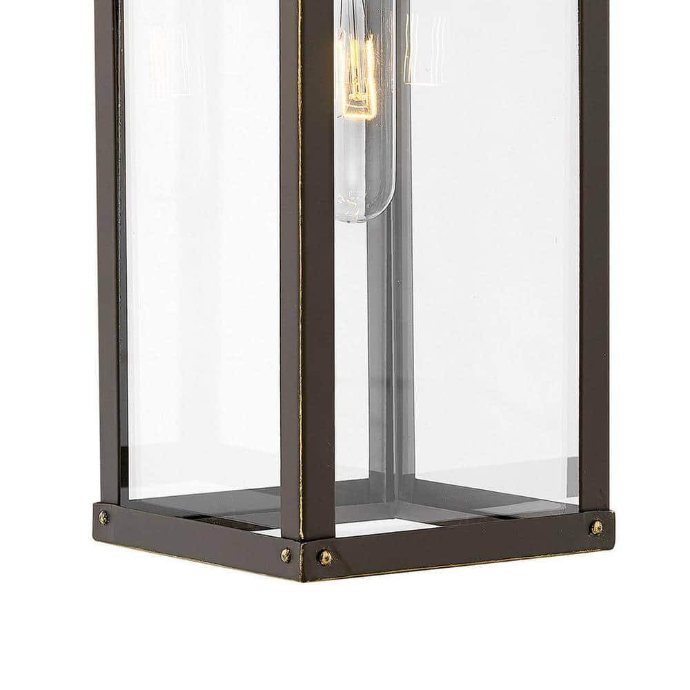Rustic Industrial Oil Rubbed Bronze Outdoor Sconce with Clear Glass