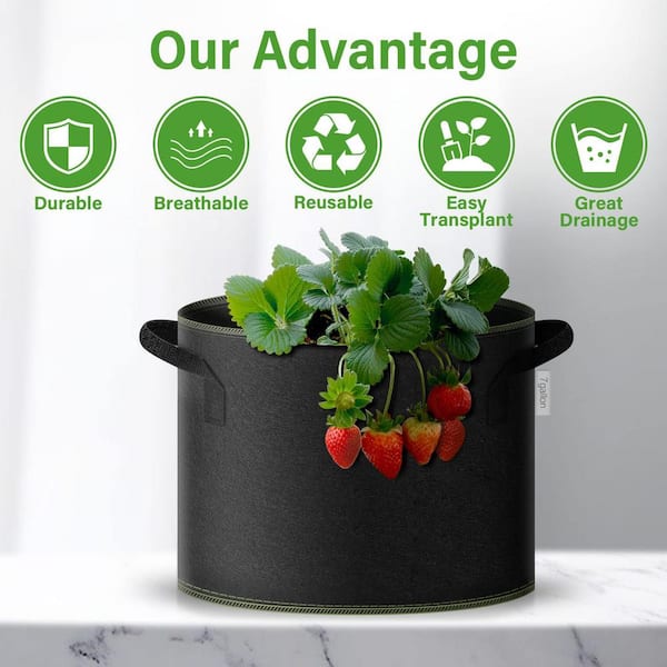 Heavy Duty Aeration Fabric Grow Bag Container with Handles - Standard –  AKME Gardens