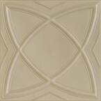 Elliptic Illusion Lenox Tan 1.6 ft. x 1.6 ft. Decorative Foam Glue Up Ceiling Tile (21.6 sq. ft./Case)