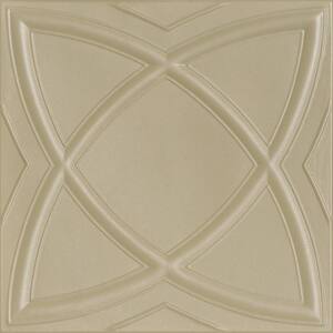 Elliptic Illusion Lenox Tan 1.6 ft. x 1.6 ft. Decorative Foam Glue Up Ceiling Tile (21.6 sq. ft./Case)