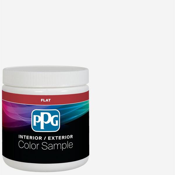 PPG TIMELESS 8 oz. Pure White/Base 1 Flat Interior Paint Sample with