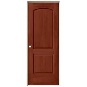 32 in. x 80 in. Caiman 2 Panel Right-Hand Hollow Core Amaretto Stain Molded Composite Single Prehung Interior Door