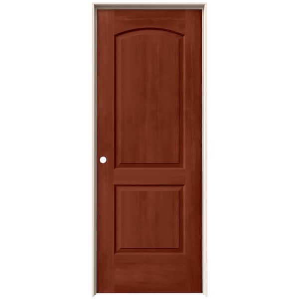 JELD-WEN 28 in. x 80 in. Caiman 2 Panel Right-Hand Solid Core Amaretto Stain Molded Composite Single Prehung Interior Door