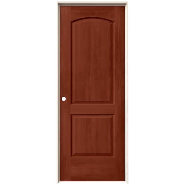 JELD-WEN 32 in. x 80 in. Caiman 2 Panel Right-Hand Solid Core Amaretto Stain Molded Composite Single Prehung Interior Door