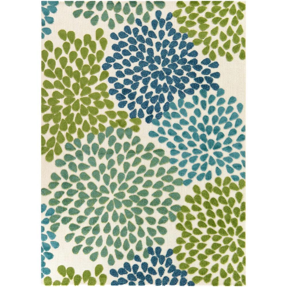Park Pointe Green 9 ft. x 12 ft. Color Burst Indoor/Outdoor Area Rug price history on PriceWatchPro