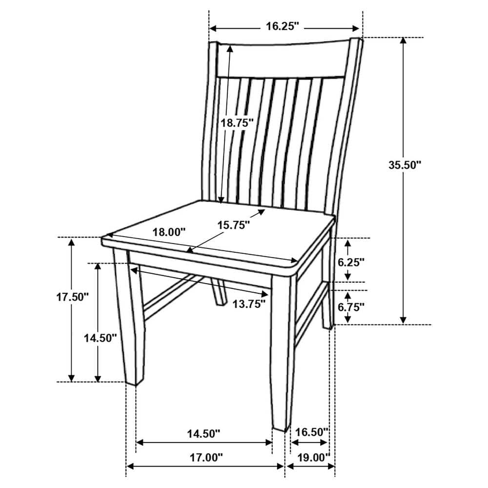 Rustic White Wood Slat Back Side Chair Set