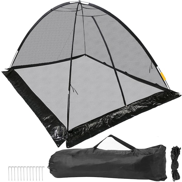 SVOPES Pond Cover Dome-7 x 9 ft. Garden Pond Net with 1/2 in. Mesh. Zipper and Wind Rope Black Nylon for Pond, Pool and Garden