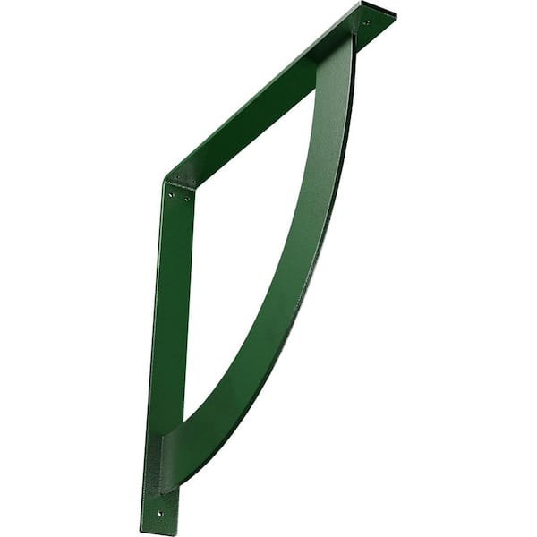 Ekena Millwork 2 in. x 20 in. x 20 in. Steel Hammered Deep Green Bulwark Bracket