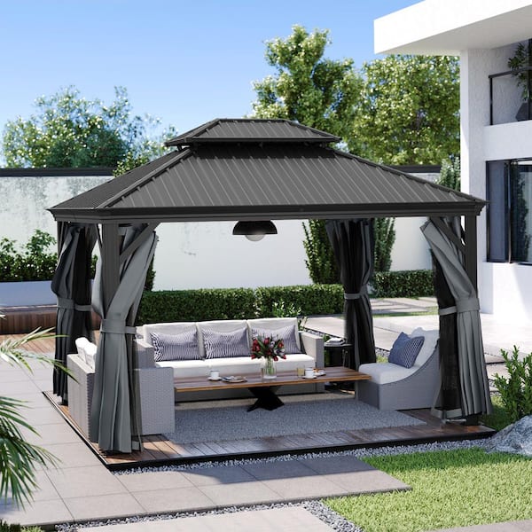 ChillPavilion 12 ft. W x 10 ft. D Double Roof Hardtop Aluminum