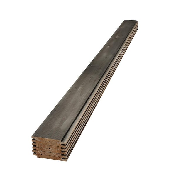 Ejoy 0.6 in. x 5.375 in. x 7.83 ft. Rustic Shiplap Weathered Barn Wood Boards (Set of 6-Pieces)