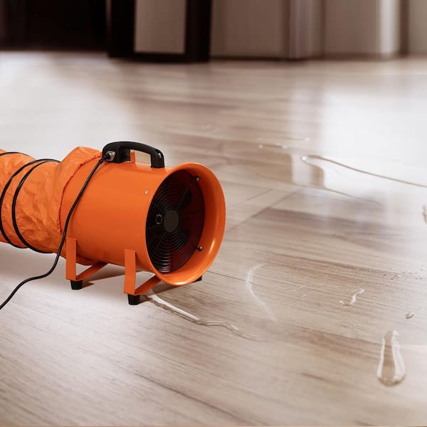 SKYSHALO 12 in. 2 Fan Speeds Blower Fan in Orange, 33 ft. Duct