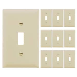Pass and Seymour 1-Gang 1-Toggle Unbreakable Wall Plate, Ivory (10-Pack)