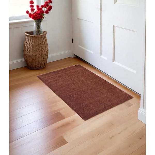 HomeRoots 2 x 3 Orange and Red Abstract Area Rug