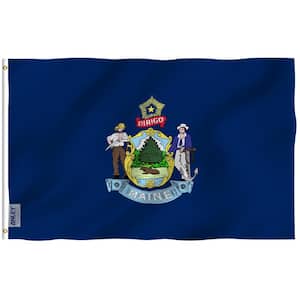 Fly Breeze 3 ft. x 5 ft. Polyester Maine State Flag 2-Sided Flags Banners with Brass Grommets and Canvas Header