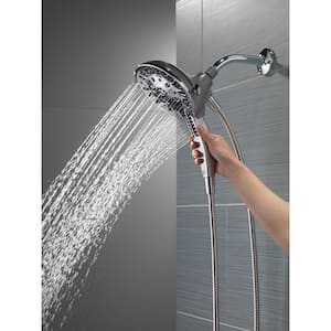 In2ition Two-in-One 5-Spray 6 in. Dual Wall Mount Fixed and Handheld Shower Head in Chrome