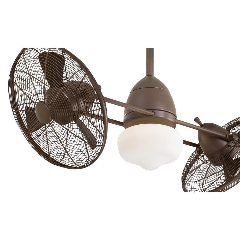 42" Oil Rubbed Bronze Dual Head Ceiling Fan with LED Light