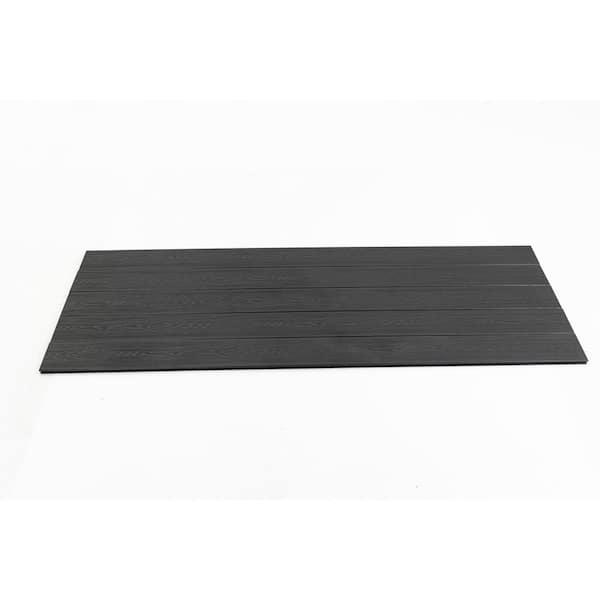 Cesicia 86.61 in. x 5.83 in. x 0.91 in. 17.5 sq. ft. Black Wood Plastic ...